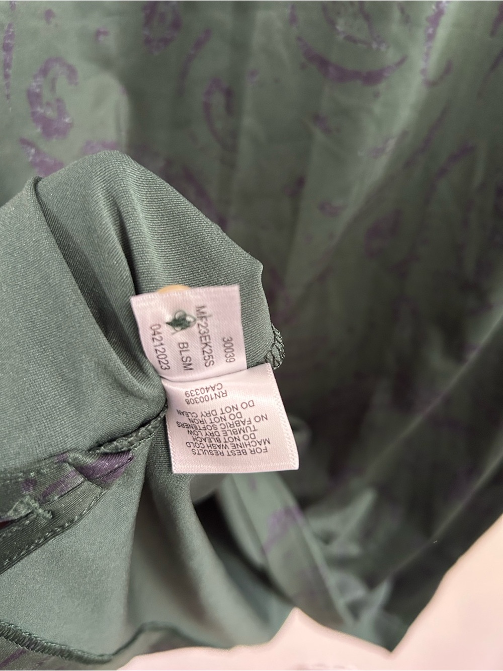 Peter Millar Dark Green paisly print Polo Shirt (Medium) - Picture 5 of 6